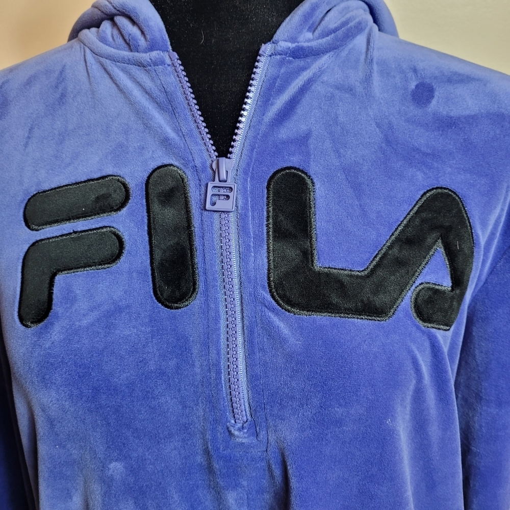 Fila Velour Hoodie blue size M - Picture 7 of 10
